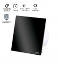BATHROOM FAN VENTI-GL100S FLAT GLASS Φ100MM 12W BLACK WITH HUMIDITY SENSOR WITH TIMER WITH BEARING WITH PLASTIC SHUTTER 8005280