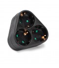 MULTISOCKET TRIPLO-R 16A 3680W BLACK EARTH-LINE SHUTTER PLUG+3xSOCKET 8002841 VITO