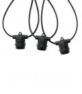 STRING-15N GARLAND WITH 15M CABLE & 15xE27 BASES CONNECTABLE MAX 5PCS IP44 BLACK 7300181 VITO