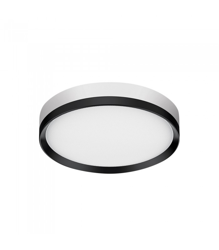 PLASTIC LED BULKHEAD PLUTO 24W 3CCT (3000K/4000K/6500K) 2640Lm Ø220*38MM IP44 BLACK   3401280 VITO
