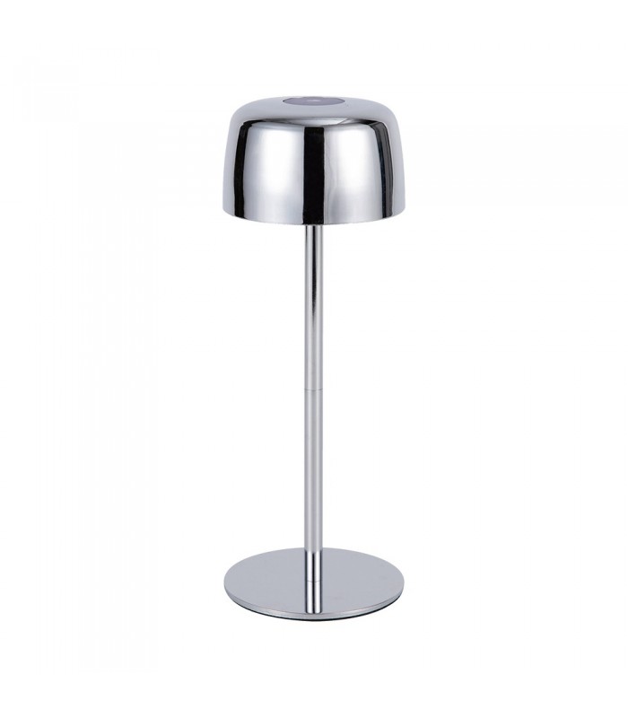RECHARGEABLE TABLE LAMP ZENIT 3W 3000K SILVER 3xDIM 5V-USB LI-ION IP44   5301880 VITO