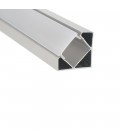 ALUMINIUM PROFILE SET PROFLEX-N4 SURFACE-MOUNTED SILVER AL PROFILE + WHITE PC DIFF. + 2xCAPS + 2xCLIPS 18X18MM IP20 2M 9900260 V