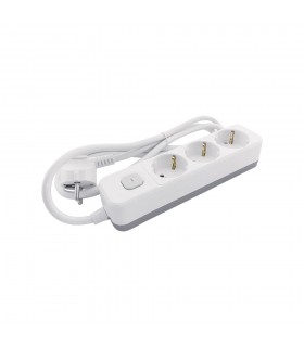 GROUP SOCKET UNICO-N3 1.5M 3G1.5 CABLE SWITCH SHUTTER WHITE+GREY 8007010 VITO