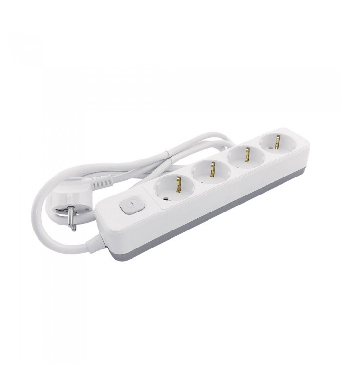 GROUP SOCKET UNICO-N4 1.5M 3G1.5 CABLE SWITCH SHUTTER WHITE+GREY 8007020 VITO