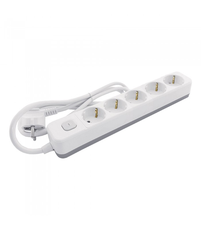 GROUP SOCKET UNICO-N5 3M 3G1.5 CABLE SWITCH SHUTTER WHITE+GREY 8007030 VITO