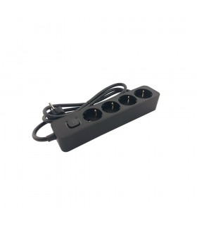 GROUP SOCKET UNICO-N4 3M 3G1.5 CABLE SWITCH SHUTTER BLACK 8007090 VITO