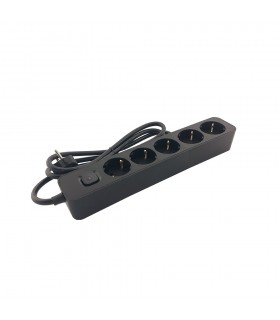 GROUP SOCKET UNICO-N5 3M 3G1.5 CABLE SWITCH SHUTTER BLACK 8007110 VITO