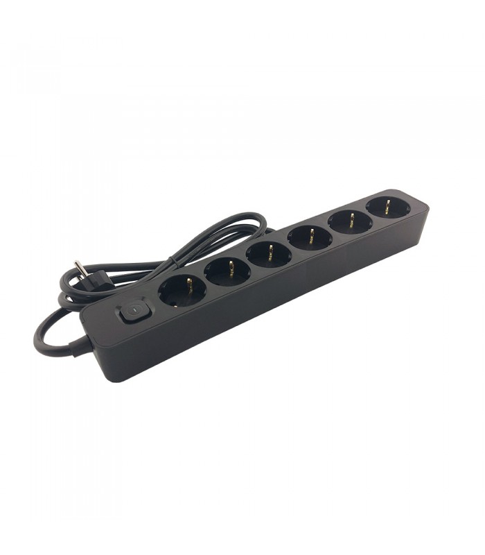 GROUP SOCKET UNICO-N6 1.5M 3G1.5 CABLE SWITCH SHUTTER BLACK 8007120 VITO