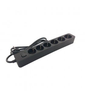 GROUP SOCKET UNICO-N6 1.5M 3G1.5 CABLE SWITCH SHUTTER BLACK 8007120 VITO