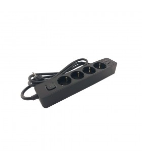 GROUP SOCKET UNICO-N4U 3M 3G1.5 CABLE SWITCH SHUTTER USB-A+USB-C 5V-3A PD20W BLACK 8007150 VITO