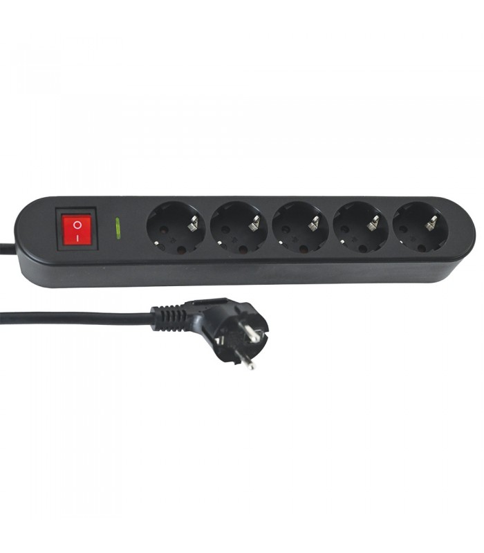 GROUPSOCKET UNICO-S5 1.5M 3G1.5 CABLE SWITCH SHUTTER SURGE BLACK 8008020 VITO