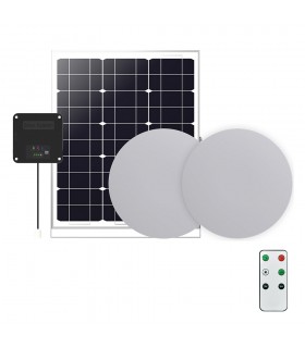 SOLAR CEILING LIGHT DOPPIO-2 2x20W 4000K 1500Lm IP54 2xLUMINAIRE 5M+2x3M CABLE 3210390 VITO