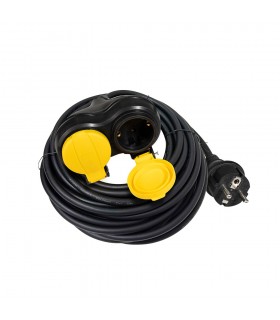 EXTENSION CORD EXTY-1 2xSCHUKO 3G1.5x10M SHUTTER IP44 BLACK 8008200 VITO