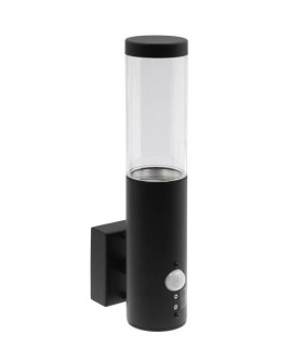OUTDOOR WALL LIGHT WITH PIR SENSOR RIGA-W1S 1xGU10 IP44 Φ60x290x116mm BLACK  3241410 VITO