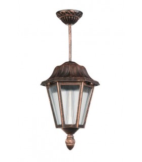 ГРАДИНСКИ ВИСЯЩ ФЕНЕР VERONA-H E27 ЧЕРЕН ЦВЯТ IP44 ПЛАСТМАСОВ 240x240x500mm АНТИК 3242110 VITO