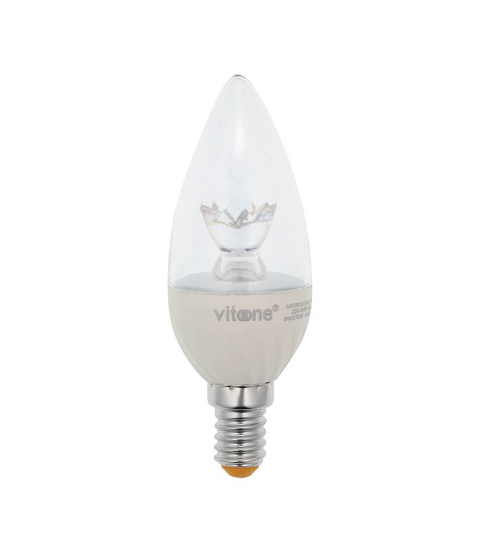 LED BULB MICROSTAR-2 CANDLE C37 E14 6W 438Lm CLEAR DIMMABLE 6400K (COOL WHITE) 1513800 VITO