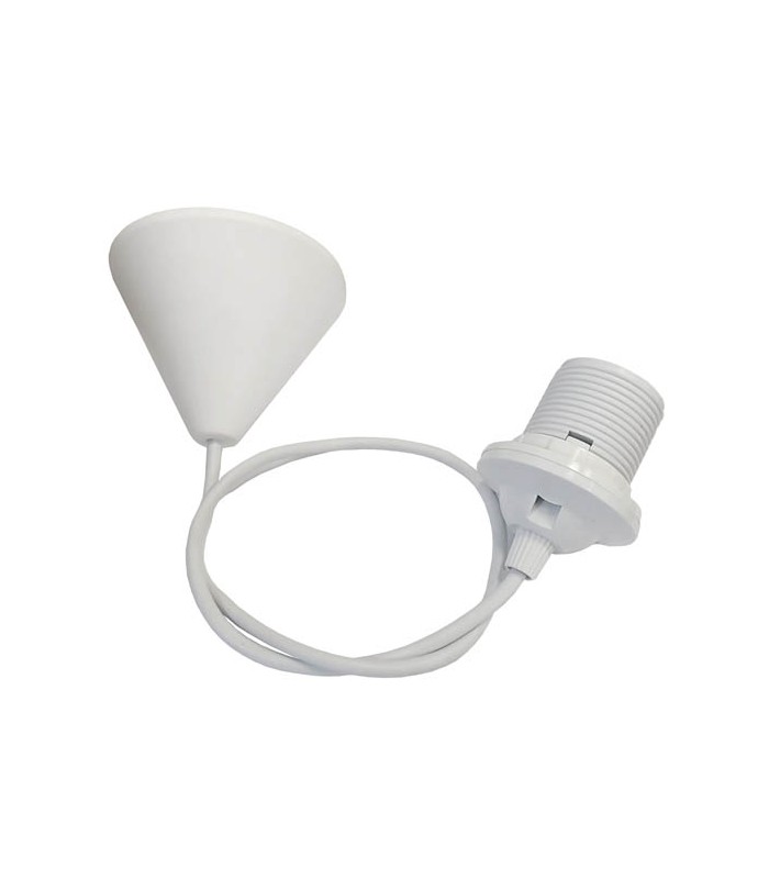 E27 LAMPHOLDER WITH CABLE, ROSETE & TERMINAL WHITE 7300200 VITO