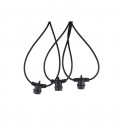 STRING-15 GARLAND WITH 15M CABLE & 15xE27 BASES CONNECTABLE MAX 5PCS IP44 BLACK 7300180 VITO