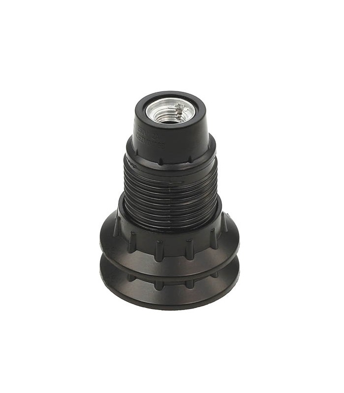 E14 БАКЕЛИТЕНА ФАСУНГА ЧЕРЕН ЦВЯТ С РЕЗБА И  2 ПРЪСТЕНА  7310010 VITO