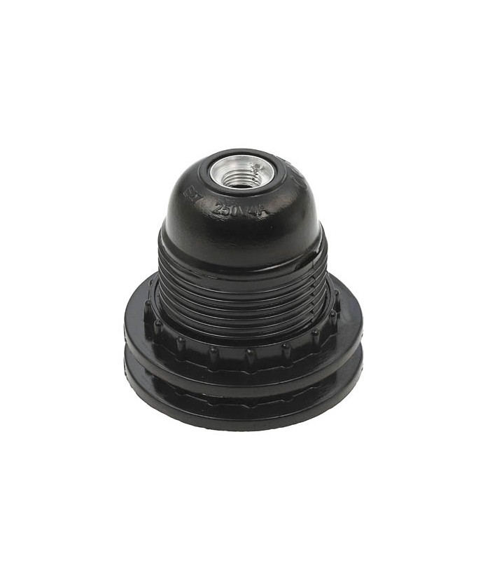 E27 БАКЕЛИТЕНА ФАСУНГА ЧЕРЕН ЦВЯТ С РЕЗБА И 2 ПРЪСТЕНА 7310020 VITO