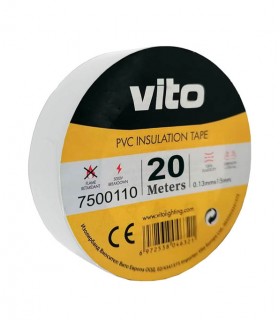 ИЗОЛИРБАНД 20m БЯЛ ЦВЯТ НЕ ПОДДЪРЖА ГОРЕНЕТО 7500110 VITO