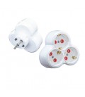 3 GUNG PLUG SOCKET SCHUCKO 45o ROUNDED WHITE 16A 8006230 VITO