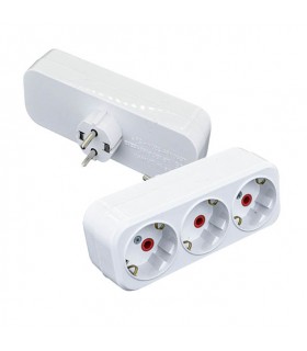 3 GUNG PLUG SOCKET SCHUCKO 45o STRAIGHT WHITE 16A 8006250 VITO