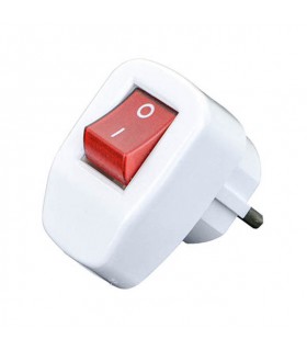 MALE PLUG SCHUCKO WITH SWITCH & DOWN SIDE CONNECTION WHITE IP20 8006550 VITO