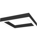 LED LINEAR FIXTURE SQUARE SURFACE MOUNTED OR PENDANT PROFILED-PS 610x610x80mm 60W 6500K (COOL WHITE) 6348Lm BLACK 2423390 VITO