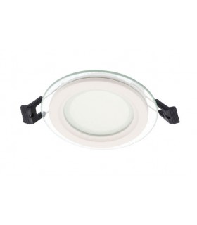 LED КРЪГЪЛ СТЪКЛЕН ПАНЕЛ ЗА ВГРАЖДАНЕ  LENA-RG Φ100x40mm 6W 564Lm 3000K (ТОПЛА СВЕТЛИНА) 2023400 VITO, МОНТАЖЕН ОТВОР Φ75