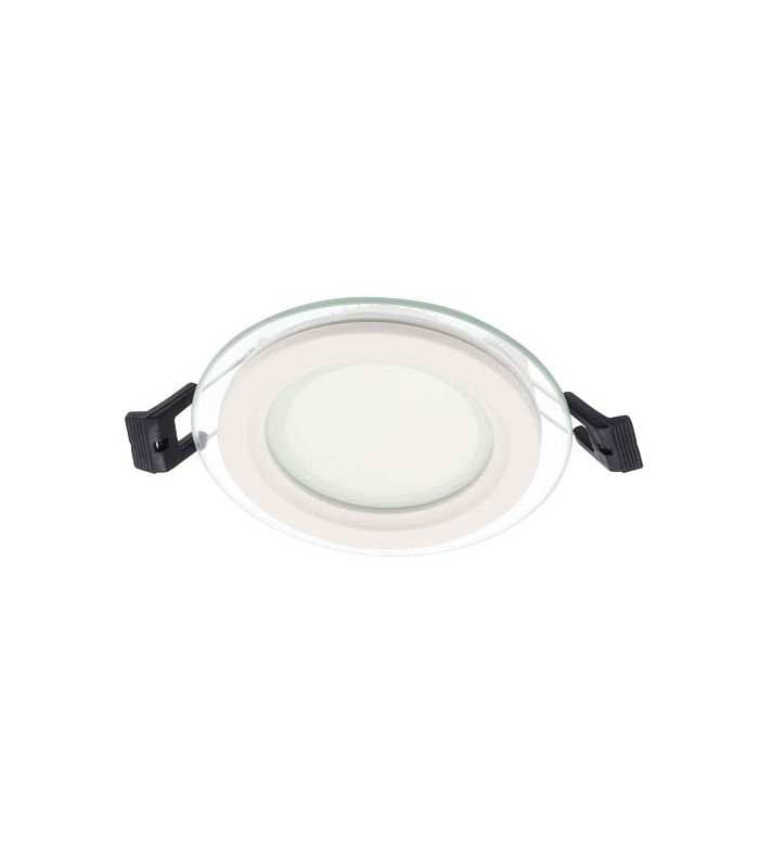 LED КРЪГЪЛ СТЪКЛЕН ПАНЕЛ ЗА ВГРАЖДАНЕ  LENA-RG Φ100x40mm 6W 600Lm 6000K (СТУДЕНА СВЕТЛИНА) 2023420 VITO, МОНТАЖЕН ОТВОР Φ75