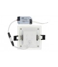 LED SQUARE PANEL DOWNLIGHT RECESSED MOUNTED WITH GLASS LENA-SG 100x100x40mm 6W 564Lm 3000K (WARM WHITE) 2023490 VITO