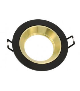 SPOT LIGHT FIXTURE RECESSSED MOUNTED OLA D12 ROUND GU10 Φ90x28mm BLACK & GOLD  2012570 VITO