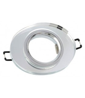 ЛУНА ЗА ВГРАДЕН МОНТАЖ CRYSTAL-E ЕЛИПСА ХРОМ & СТЪКЛО GU5.3 MR16 Φ80x22mm 2012080 VITO