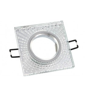 КВАДРАТЕН ЛУНА ЗА ВГРАДЕН МОНТАЖ PALACE-02 GU5.3 MR16 ХРОМ И СТЪКЛО 95x95x22mm
 2012130 VITO