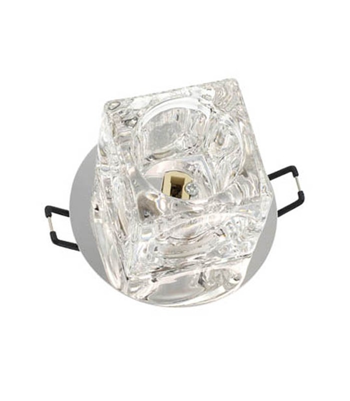 SPOT LIGHT FIXTURE RECESSED MOUNTED SQUARE PALACE-09 G9 CHROME & GLASS 53x53x70mm 2012350 VITO