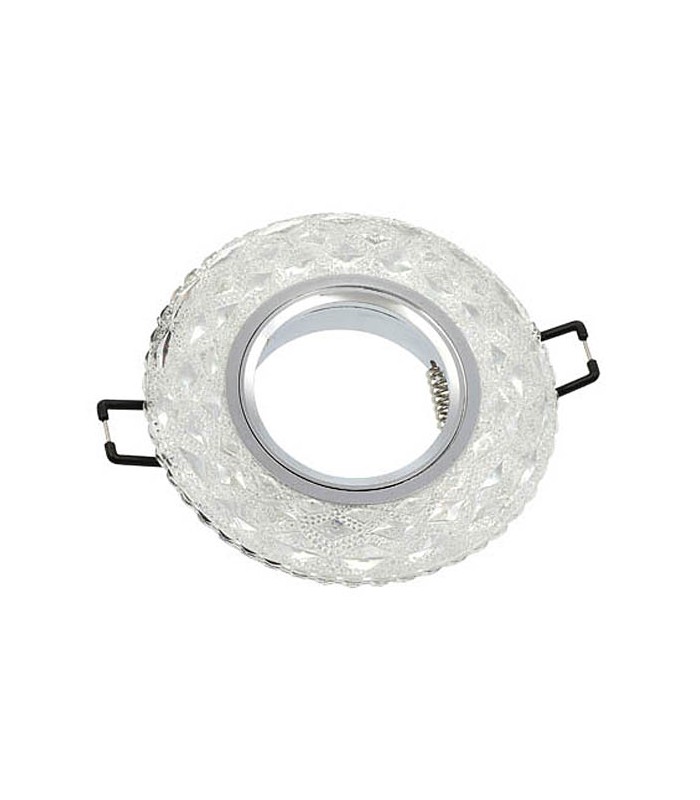 КРЪГЛА ЛУНА ЗА ВГРАДЕН МОНТАЖ PALACE-10 GU5.3 MR16 + 3W 180Lm 4200K (НЕУТРАЛНА СВЕТЛИНА) ХРОМ И СТЪКЛО Φ100x22mm 2012360 VITO