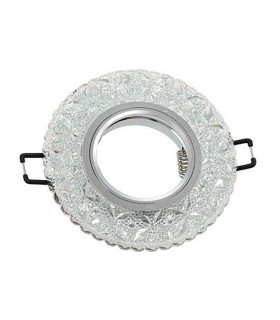 КРЪГЛА ЛУНА ЗА ВГРАДЕН МОНТАЖ PALACE-11 GU5.3 MR16 + 3W 180Lm 4200K (НЕУТРАЛНА СВЕТЛИНА) ХРОМ И СТЪКЛО Φ100x22mm 2012370 VITO