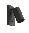 WALL LIGHT FIXTURE LUMO-W GU10 ADJUSTABLE ANGLE WITH SWITCH Φ55x100mm 60x140mm BLACK 2101910 VITO