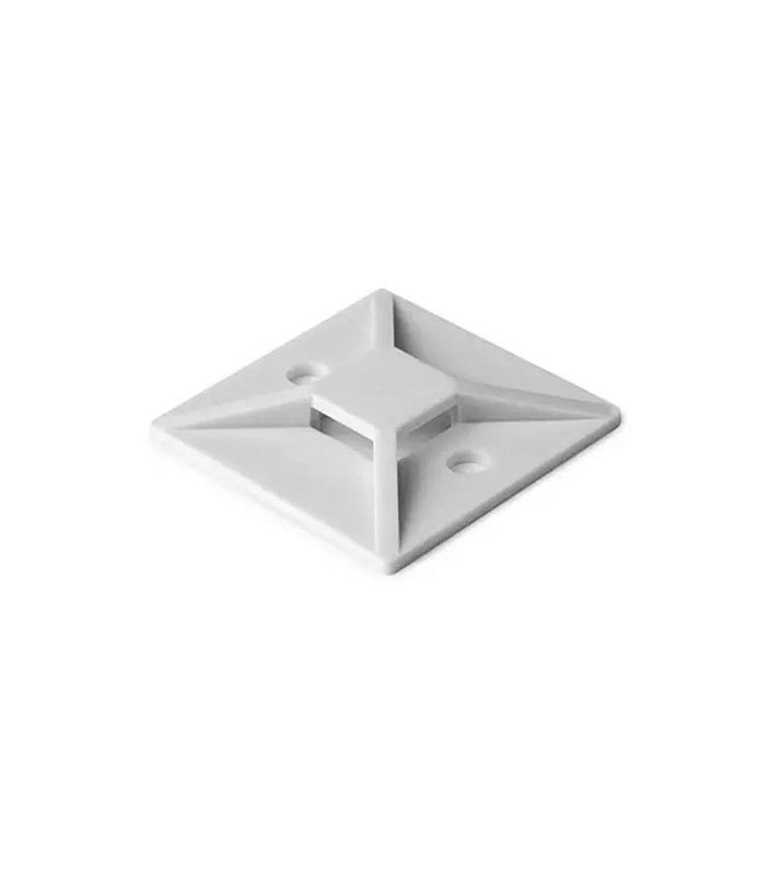 SET OF 100 PCS BASES FOR CABLE TIES 20x20cm WHITE