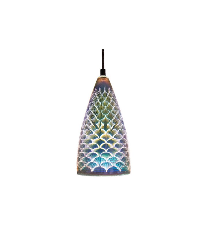 PENDANT LIGHTING FIXTURE ART 509 1xE27 3D DIGITAL ARTWORK CHROME MADE OF GLASS 4102540 VITO