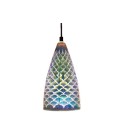 PENDANT LIGHTING FIXTURE ART 509 1xE27 3D DIGITAL ARTWORK CHROME MADE OF GLASS 4102540 VITO