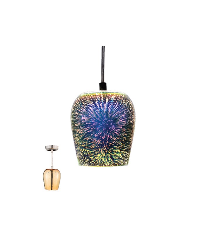 PENDANT LIGHTING FIXTURE ART 250 1xE27 3D DIGITAL ARTWORK CHAMPAGNE MADE OF GLASS 4102440 VITO