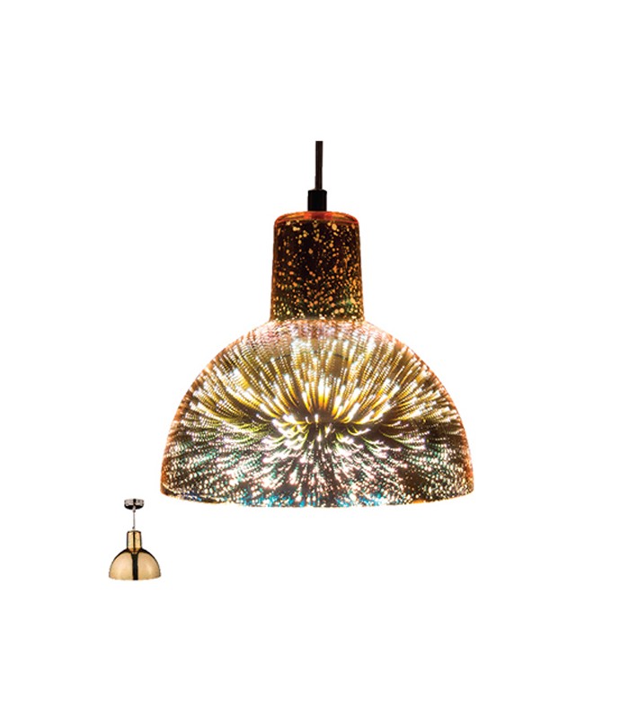 PENDANT LIGHTING FIXTURE ART 350 1xE27 3D DIGITAL ARTWORK CHAMPAGNE MADE OF GLASS 4102460 VITO