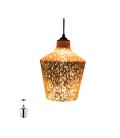 PENDANT LIGHTING FIXTURE ART V7 1xE27 3D DIGITAL ARTWORK CHROME MADE OF GLASS 4102410 VITO