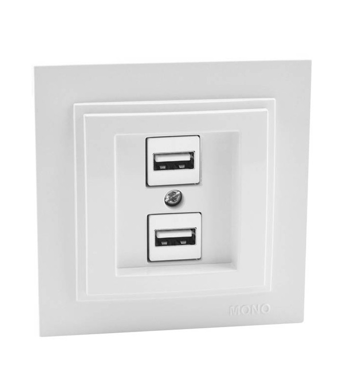 DESPINA ДВОЙНО USB ЗАРЯДНО БЯЛ