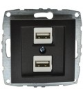 DESPINA Механизъм двойно USB зарядно Графит