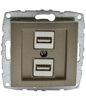 DESPINA Механизъм двойно USB зарядно Бронз