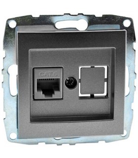 DESPINA Механизъм интернет (RJ45 CAT 6) Антрацит