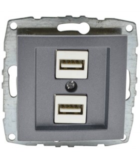 DESPINA Механизъм двойно USB зарядно Антрацит